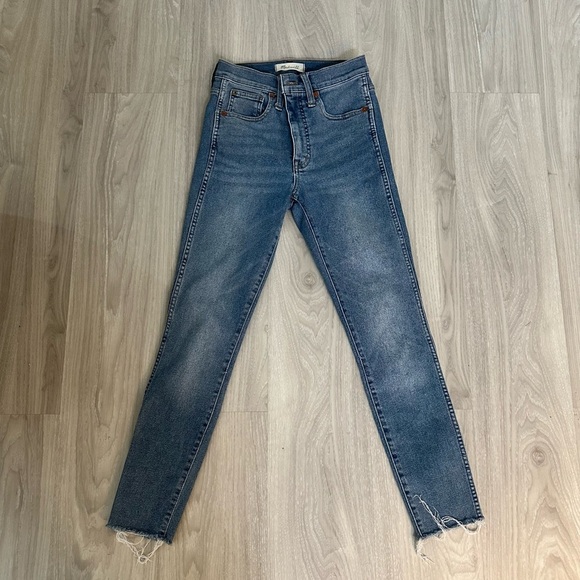 Madewell 10” High-Rise Skinny Jeans-Raw Hem Sz 24 - Picture 7 of 13